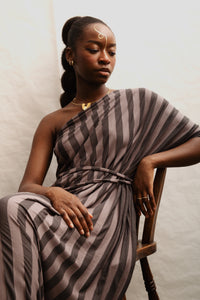 0101 Dress Long - Wide Stripes
