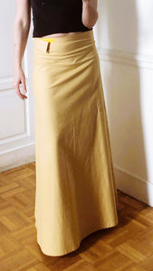 0111 Skirt Long - Light Ocher Cotton Stretch