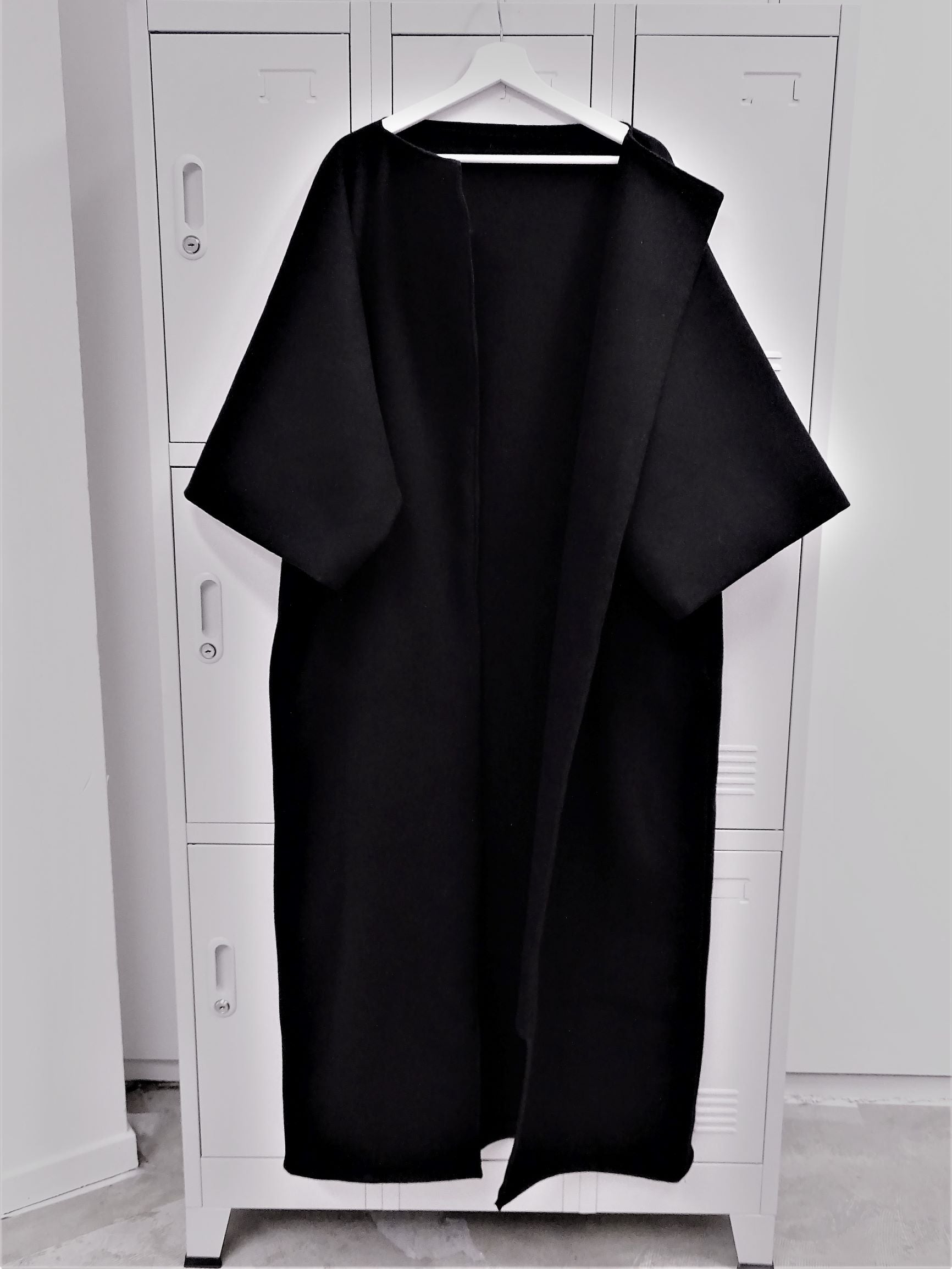 0100 Coat Kimo - Black Wool Mix