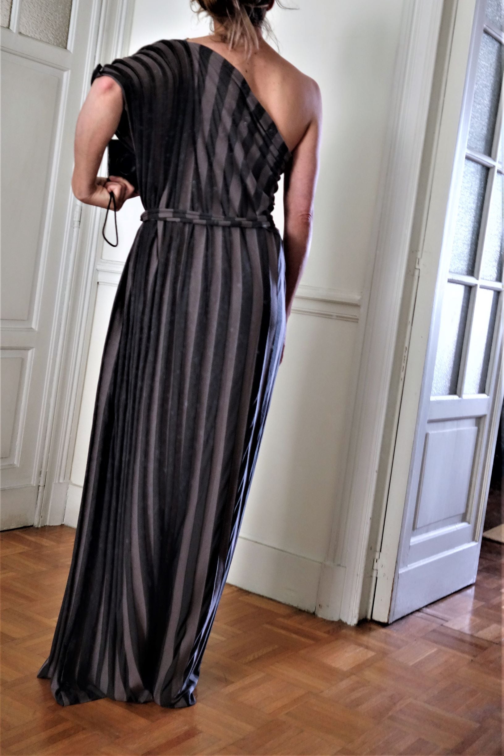 0101 Dress Long - Wide Stripes