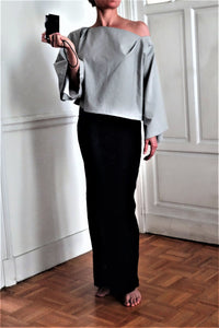 0011 Shirt Kimo - Light Grey Cotton