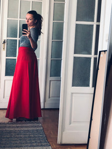 0111 Skirt Long - Red Bio Tencel