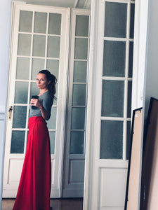 0111 Skirt Long - Red Bio Tencel